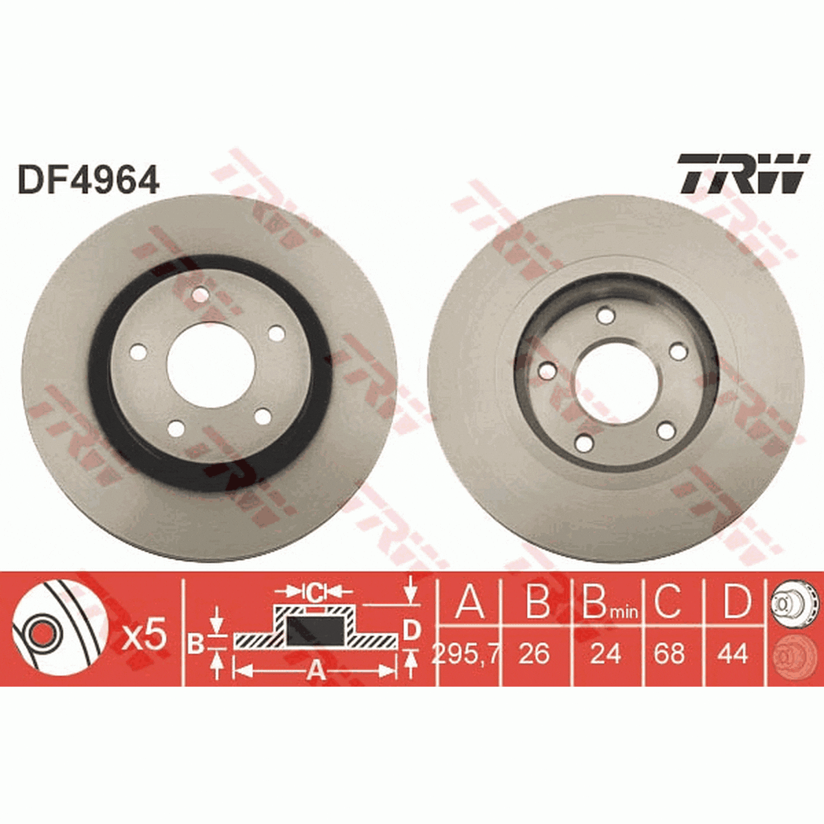 TRW Brake Rotor Front DF4964S