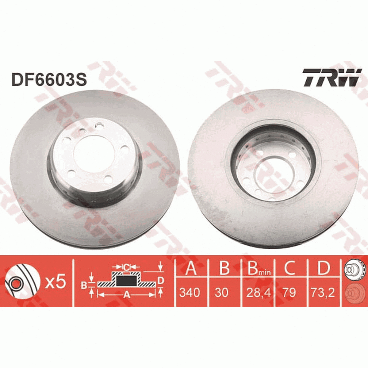 TRW Brake Rotor Front DF6603S