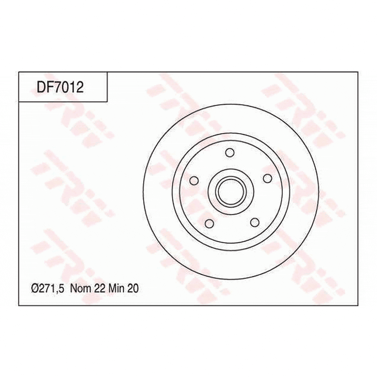 TRW Brake Rotor Pair 271.5mm Front DF7012S