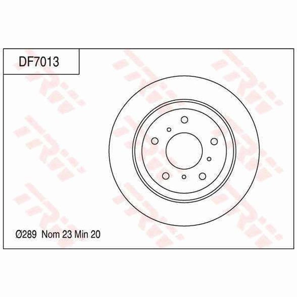 TRW Brake Rotor 289mm Front DF7013S