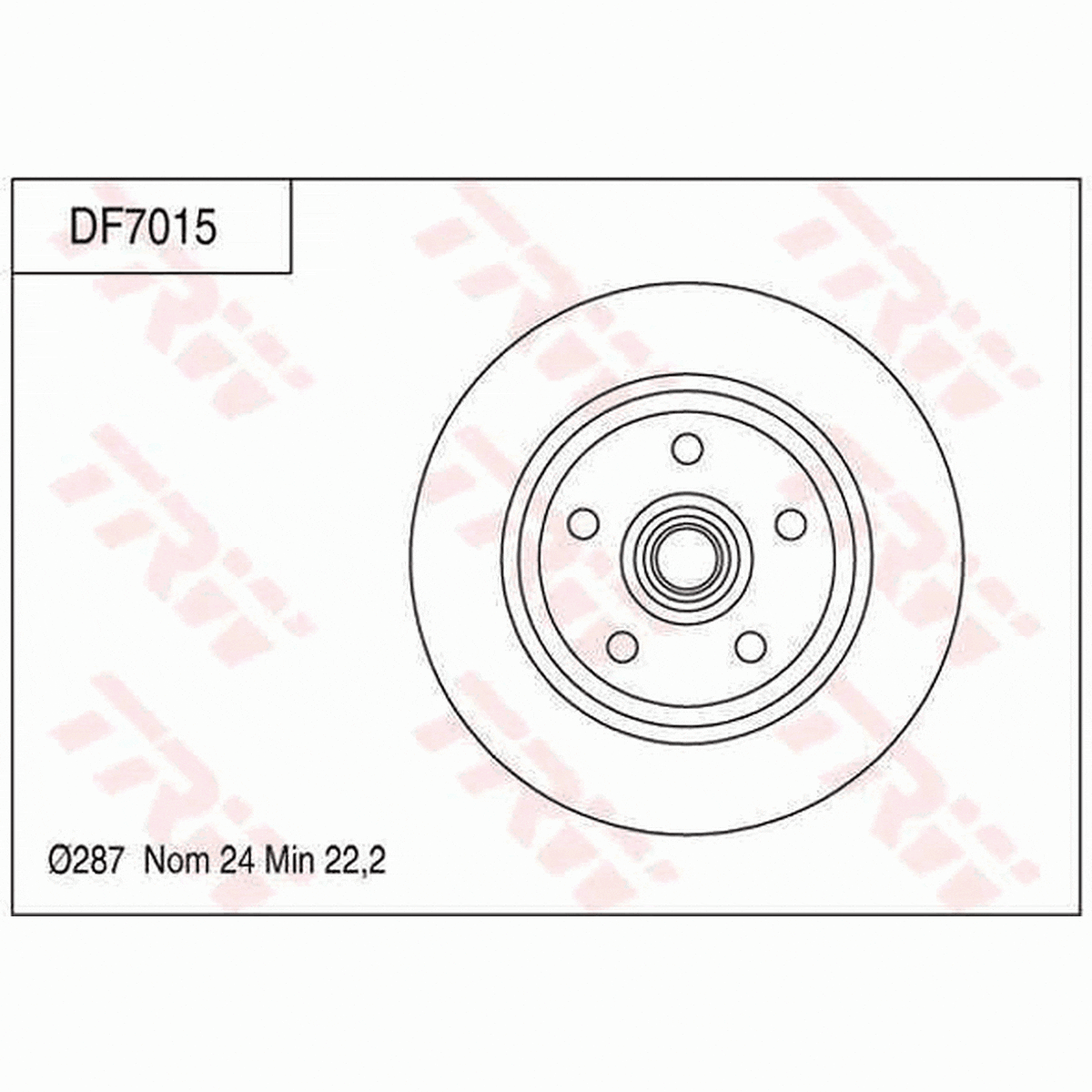 TRW Brake Rotor Front DF7015S