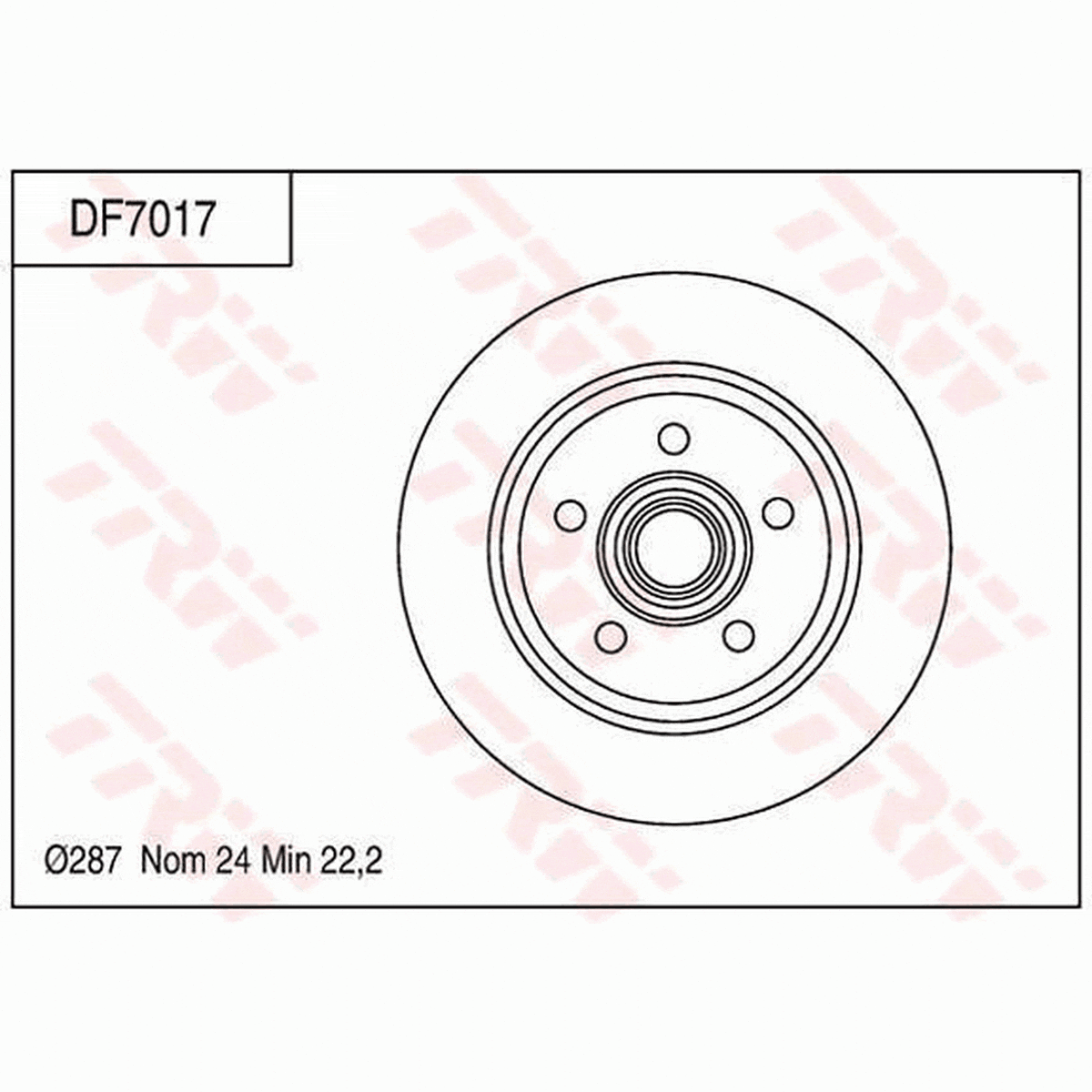 TRW Brake Rotor 287mm Front DF7017S