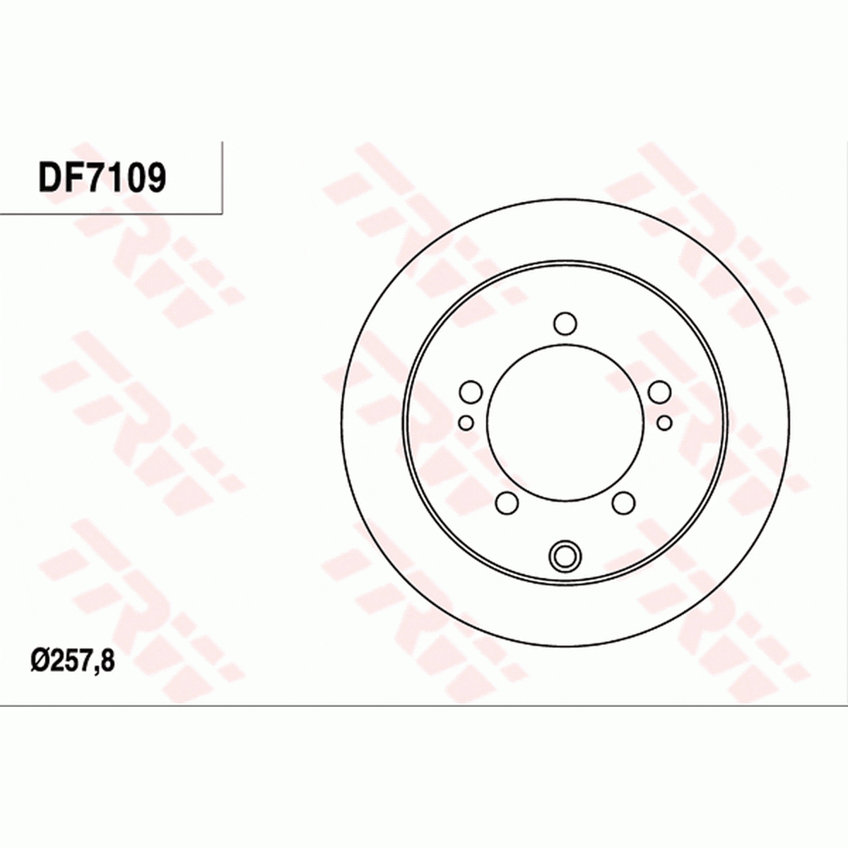 TRW Brake Rotor Single 257.8mm Rear DF7109S