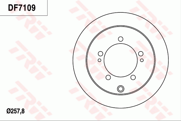 TRW Brake Rotor Pair 257.8mm Rear DF7109S