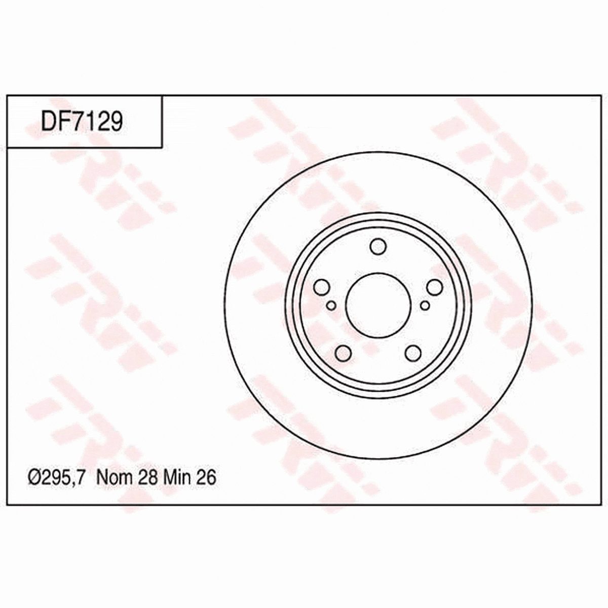 TRW Brake Rotor 295.7mm Front DF7129S