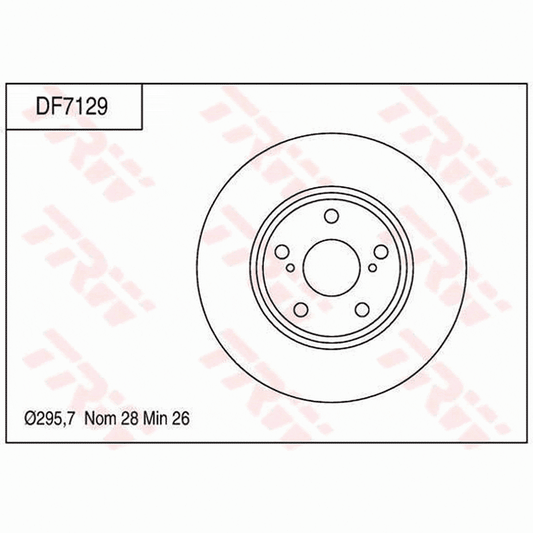 TRW Brake Rotor 295.7mm Front DF7129S