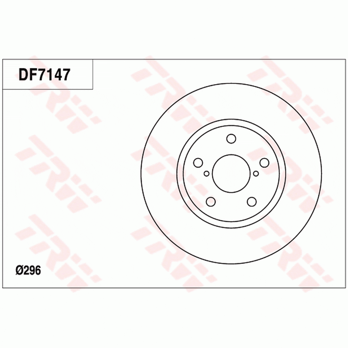 TRW Brake Rotor 296mm Front DF7147S
