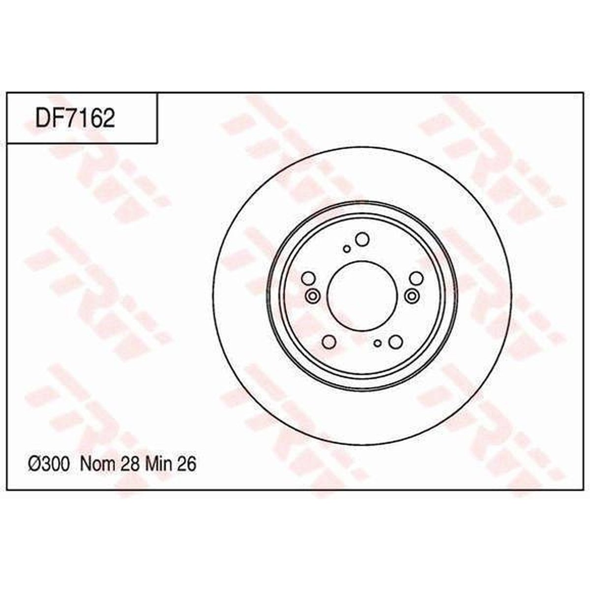 TRW Brake Rotor 300mm Front DF7162S