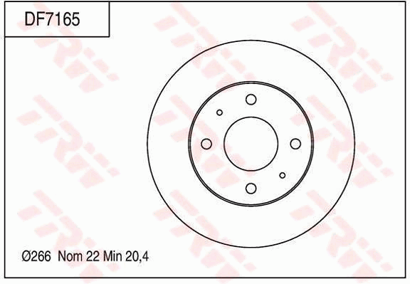 TRW Brake Rotor Pair Front DF7165S