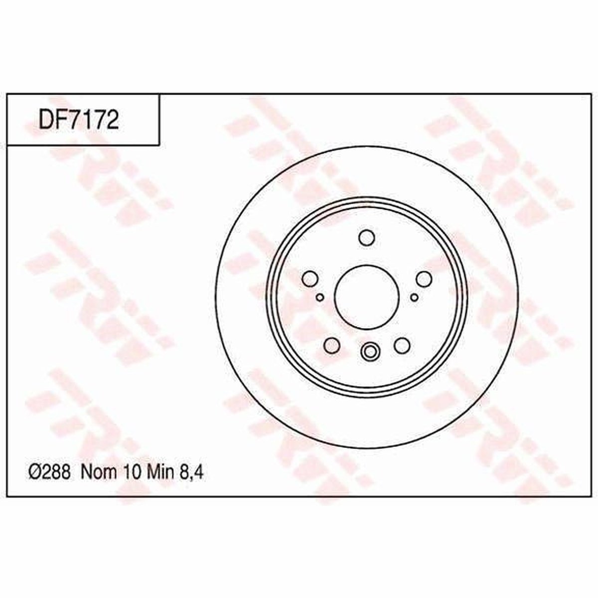 TRW Brake Rotor 288mm Rear DF7172S