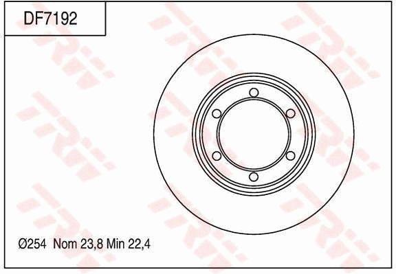 TRW Brake Rotor 254mm Front DF7192S