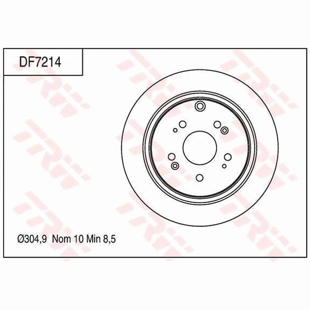 TRW Brake Rotor Single Rear DF7214S