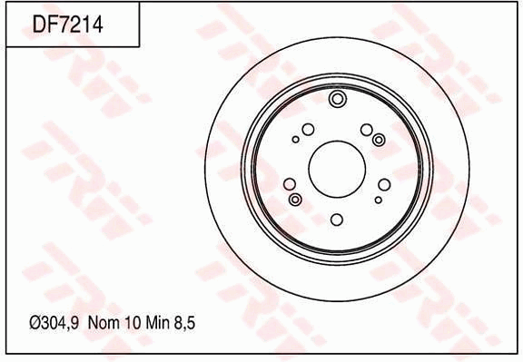 TRW Brake Rotor Pair Rear DF7214S