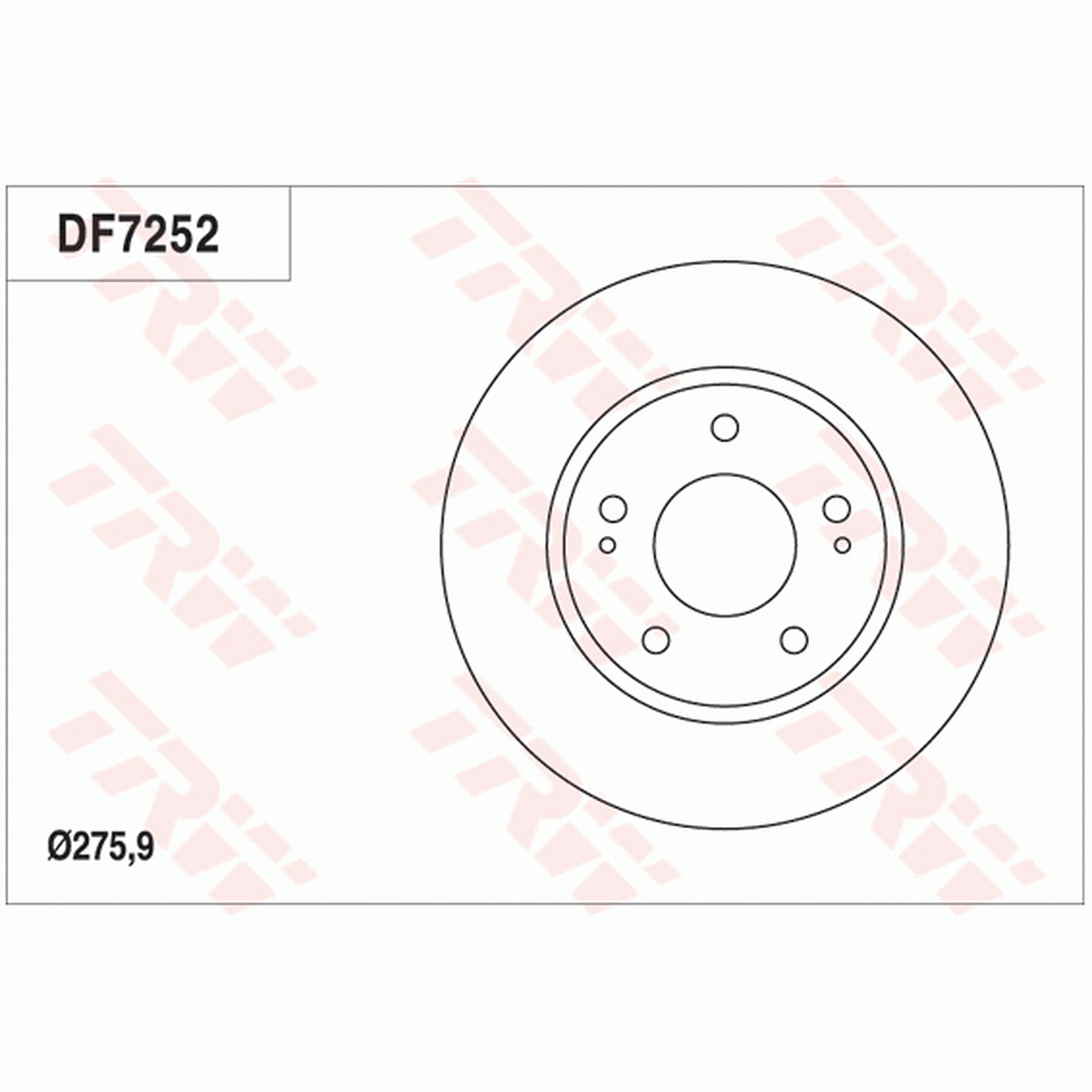 TRW Brake Rotor 275.9mm Front DF7252S