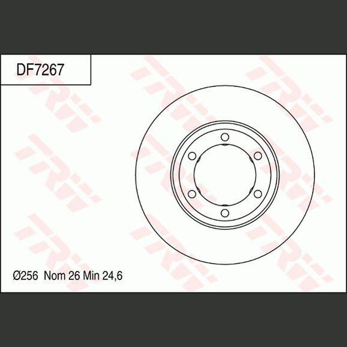 TRW Brake Rotor 256mm Front DF7267S