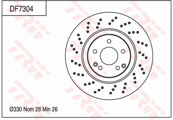 TRW Brake Rotor Pair Front DF7304S