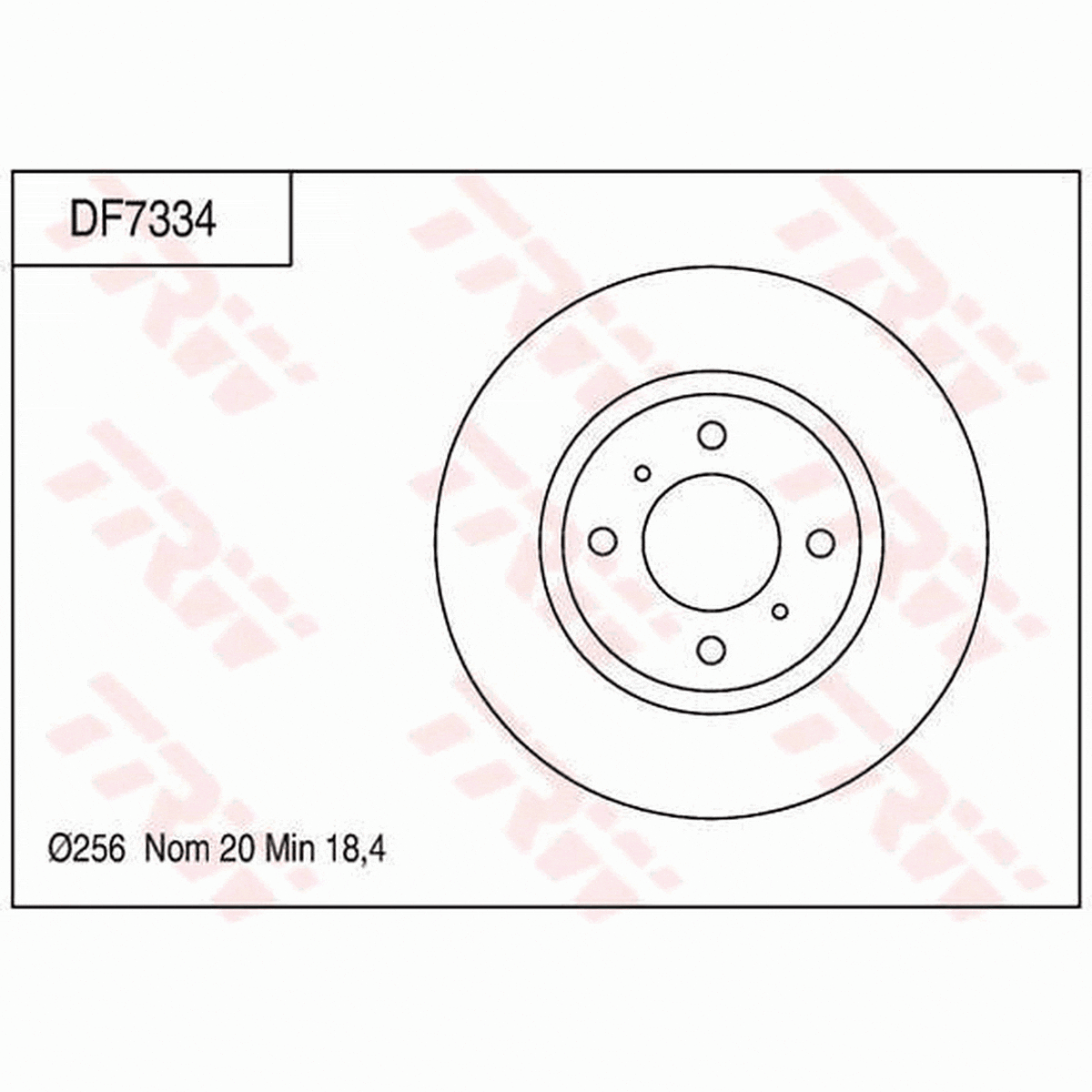 TRW Brake Rotor 256mm DF7334S