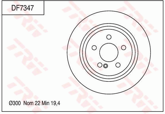 TRW Brake Rotor Pair 300mm Rear DF7347S