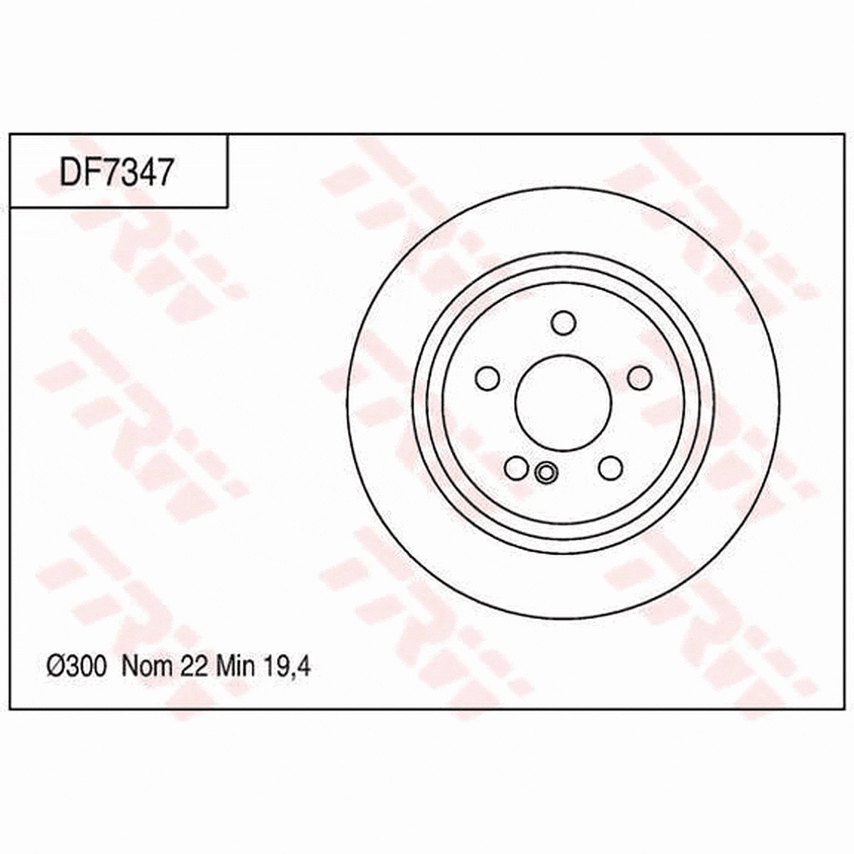 TRW Brake Rotor Single 300mm Rear DF7347S