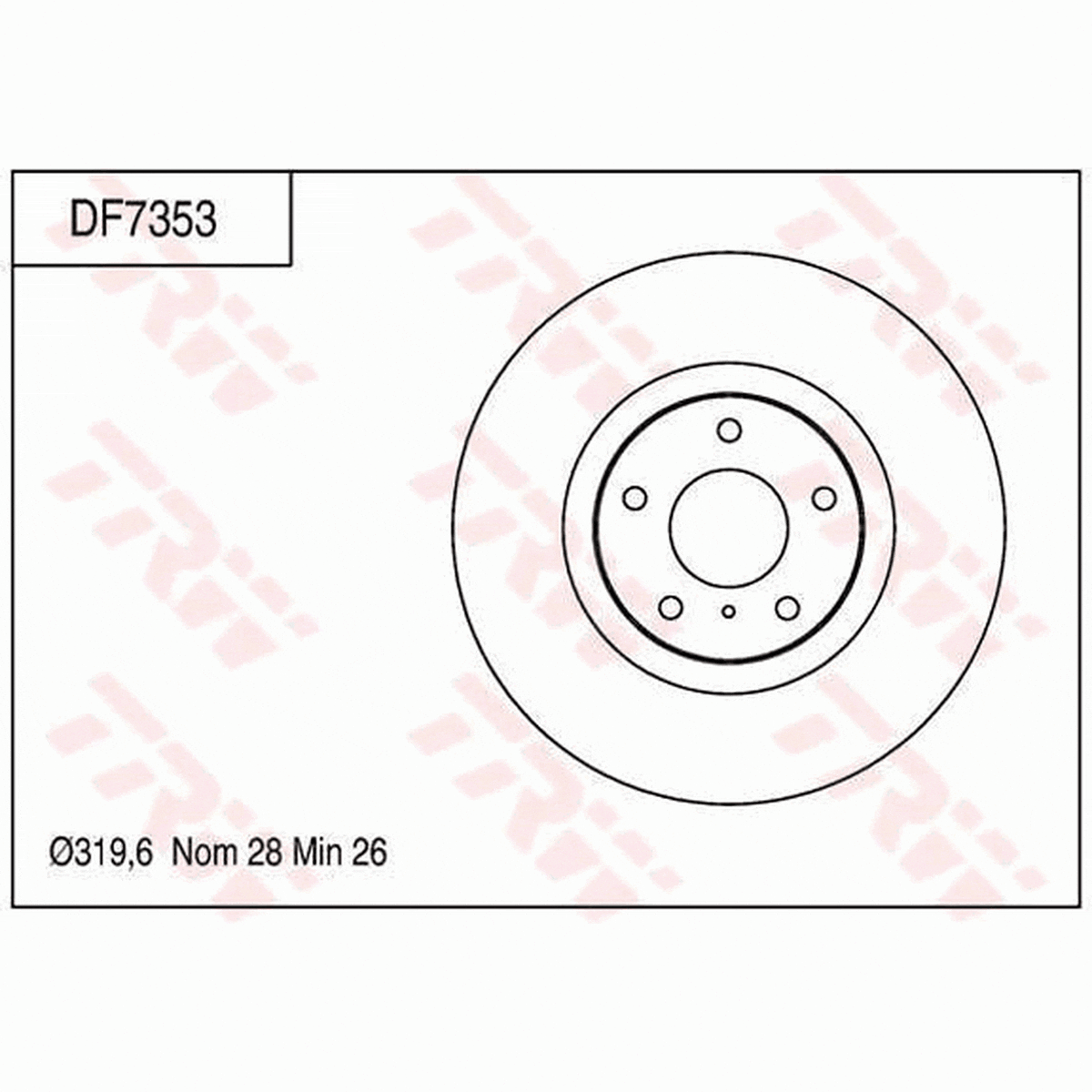 TRW Brake Rotor Pair 319.6mm Front DF7353S