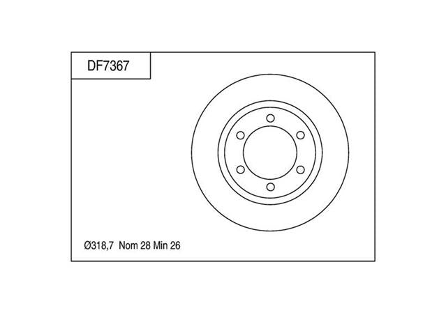 TRW Brake Rotor 318.7mm Front DF7367S