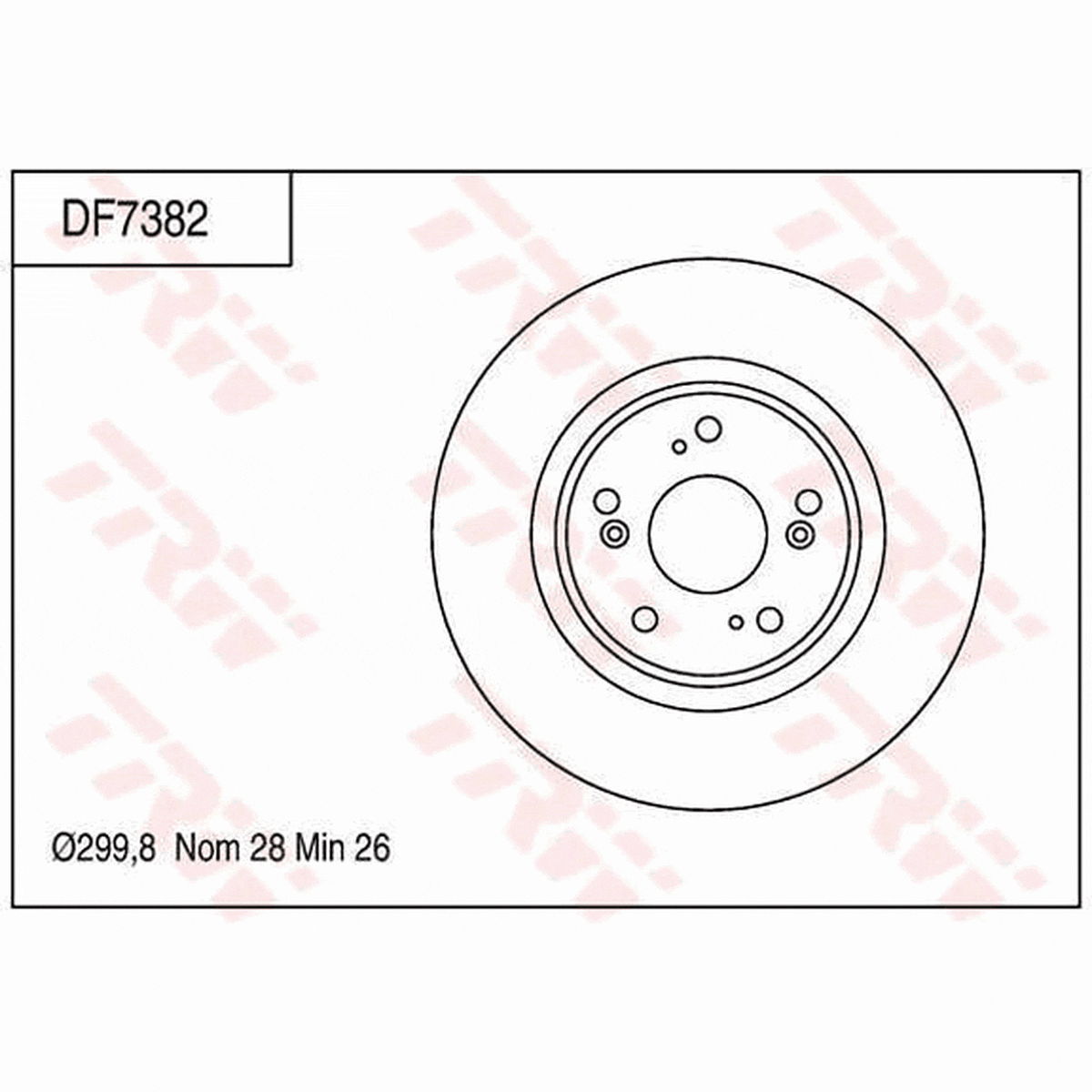 TRW Brake Rotor Pair Rear DF7382S