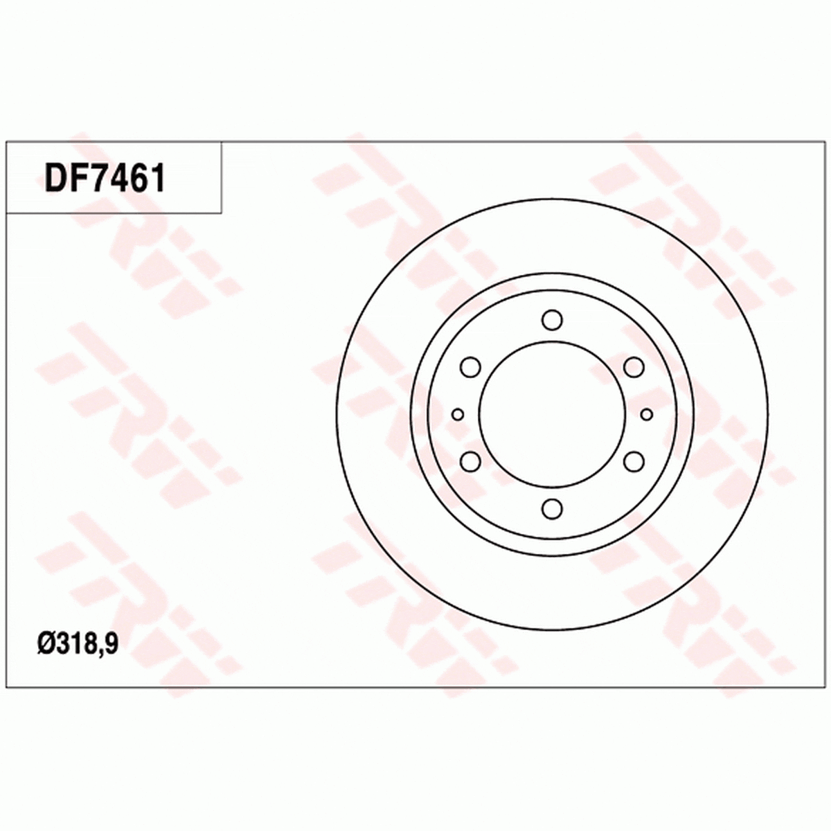 TRW Brake Rotor Pair 318.9mm Front DF7461S