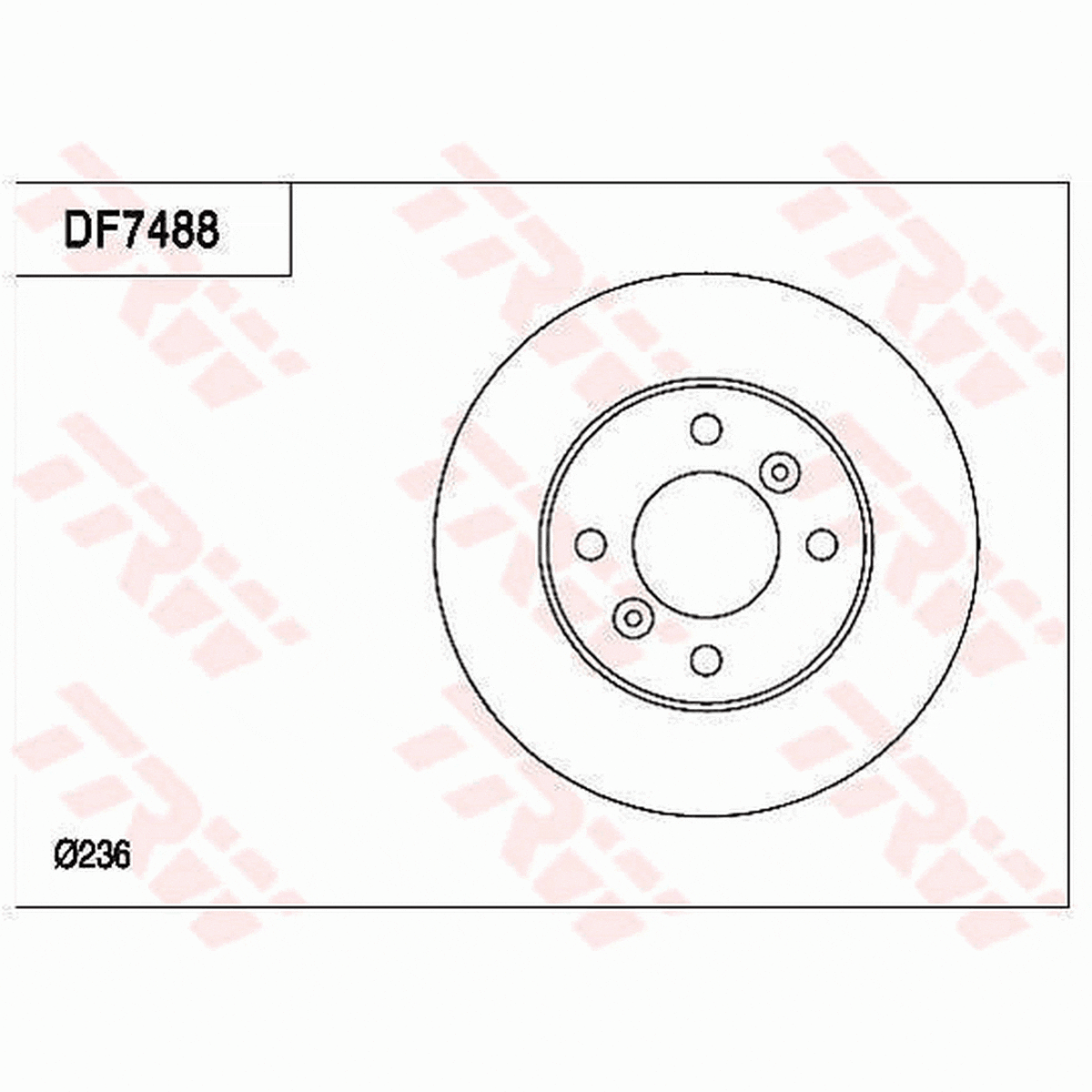 TRW Brake Rotor Single 236mm Front DF7488S