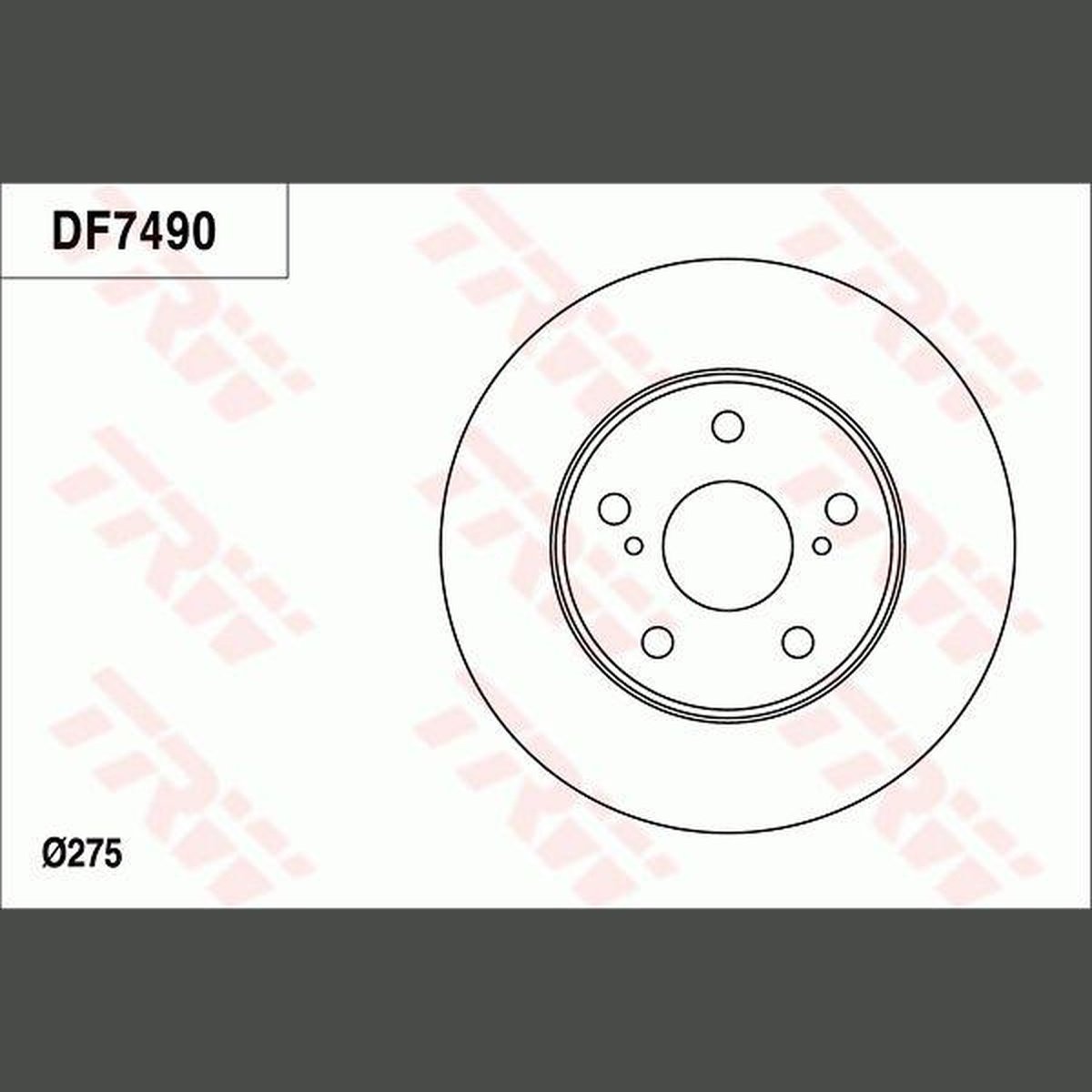TRW Brake Rotor 275.23mm Front DF7490S