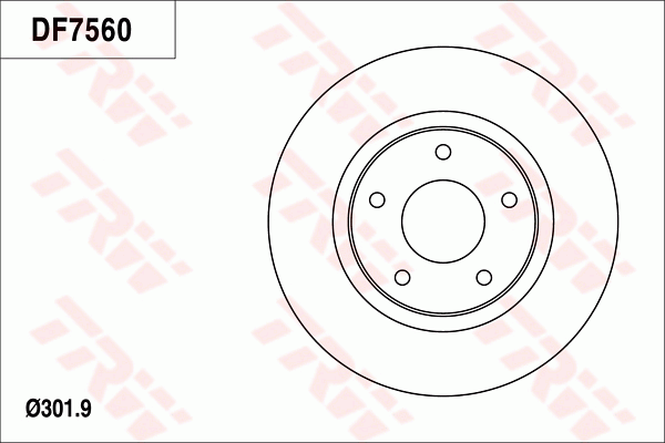 TRW Brake Rotor Pair 302mm Front DF7560S