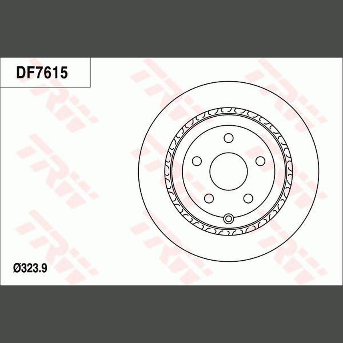 TRW Brake Rotor 324mm Rear DF7615S