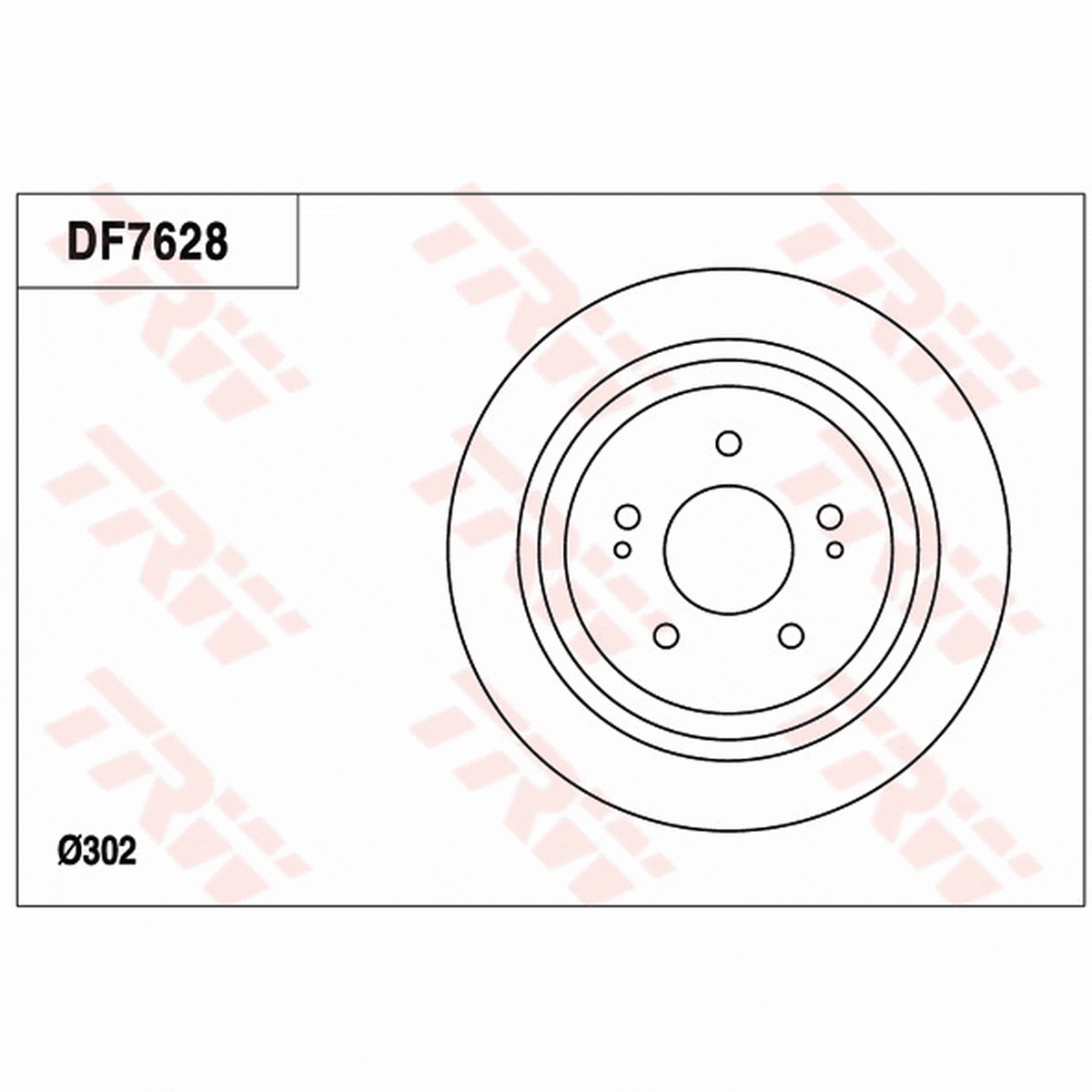 TRW Brake Rotor 302mm Rear DF7628S