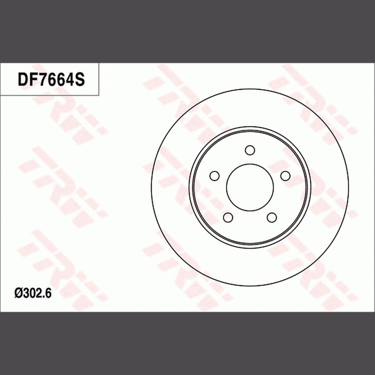 TRW Brake Rotor 302.7mm Front DF7664S