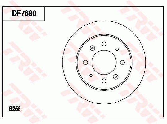 TRW Brake Rotor Pair 258mm Rear DF7680S