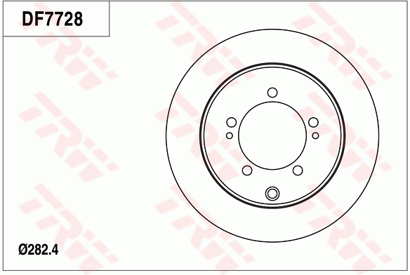 TRW Brake Rotor Pair 284mm Rear DF7728S