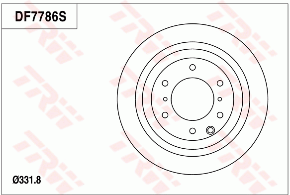 TRW Brake Rotor Pair 332mm Rear DF7786S