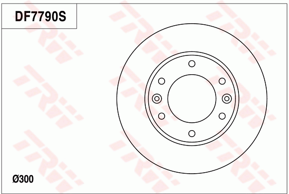 TRW Brake Rotor Pair 300mm Front DF7790S