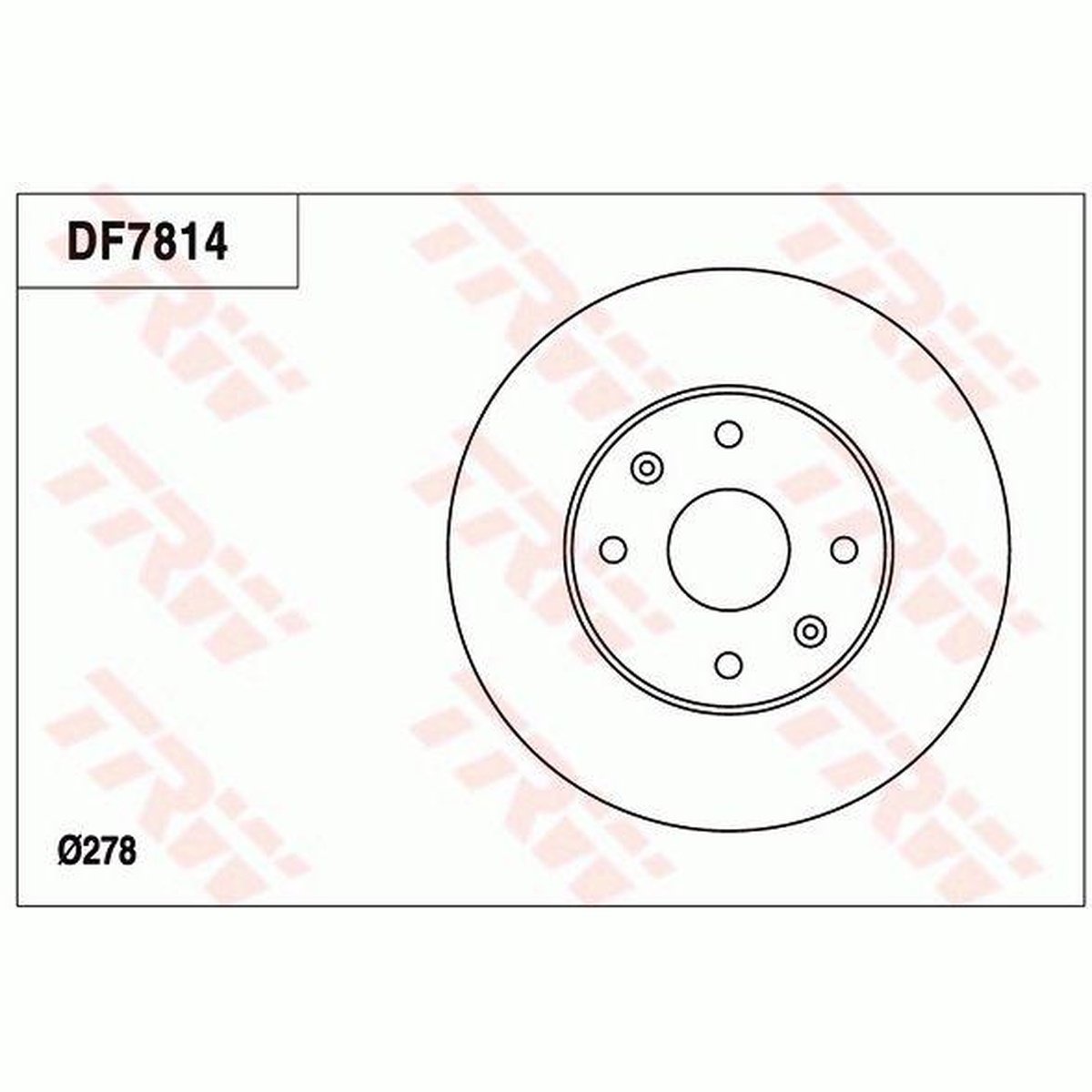 TRW Brake Rotor 278mm Front DF7814S