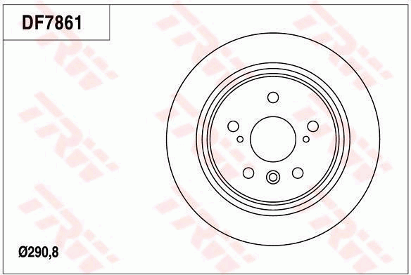 TRW Brake Rotor Pair 290.8mm Rear DF7861S