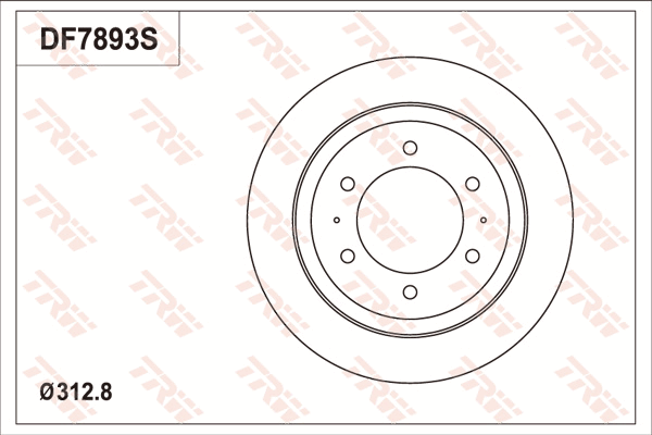 TRW Brake Rotor Single 312.8mm Rear DF7893S