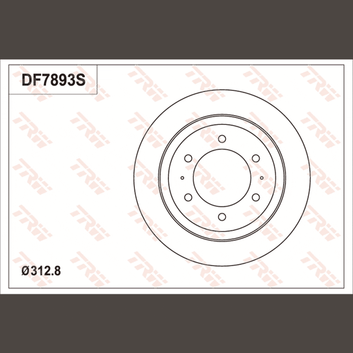 TRW Brake Rotor Pair 312.8mm Rear DF7893S