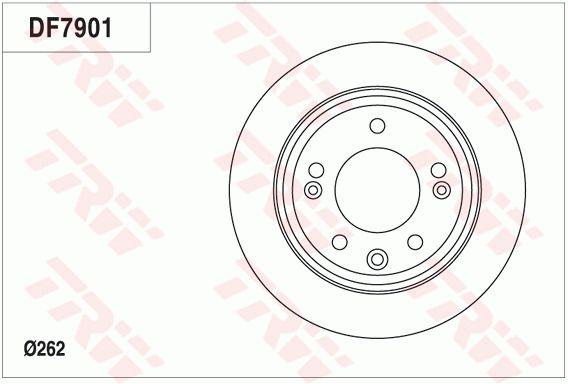 TRW Brake Rotor 262mm Rear DF7901S
