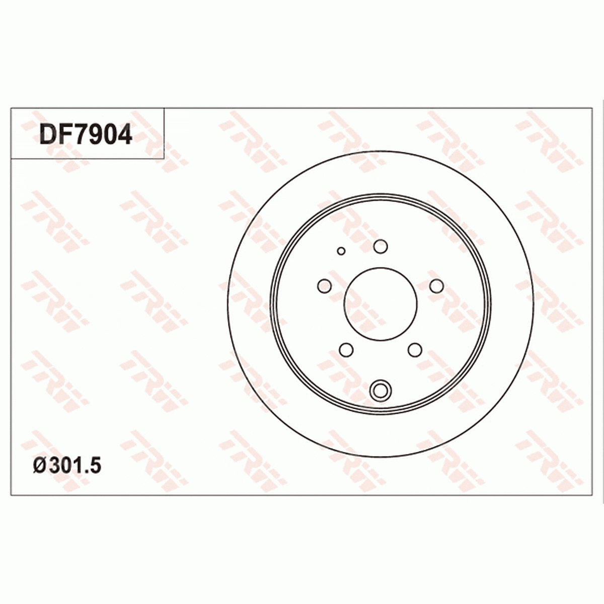 TRW Brake Rotor 301.5mm Rear DF7904S