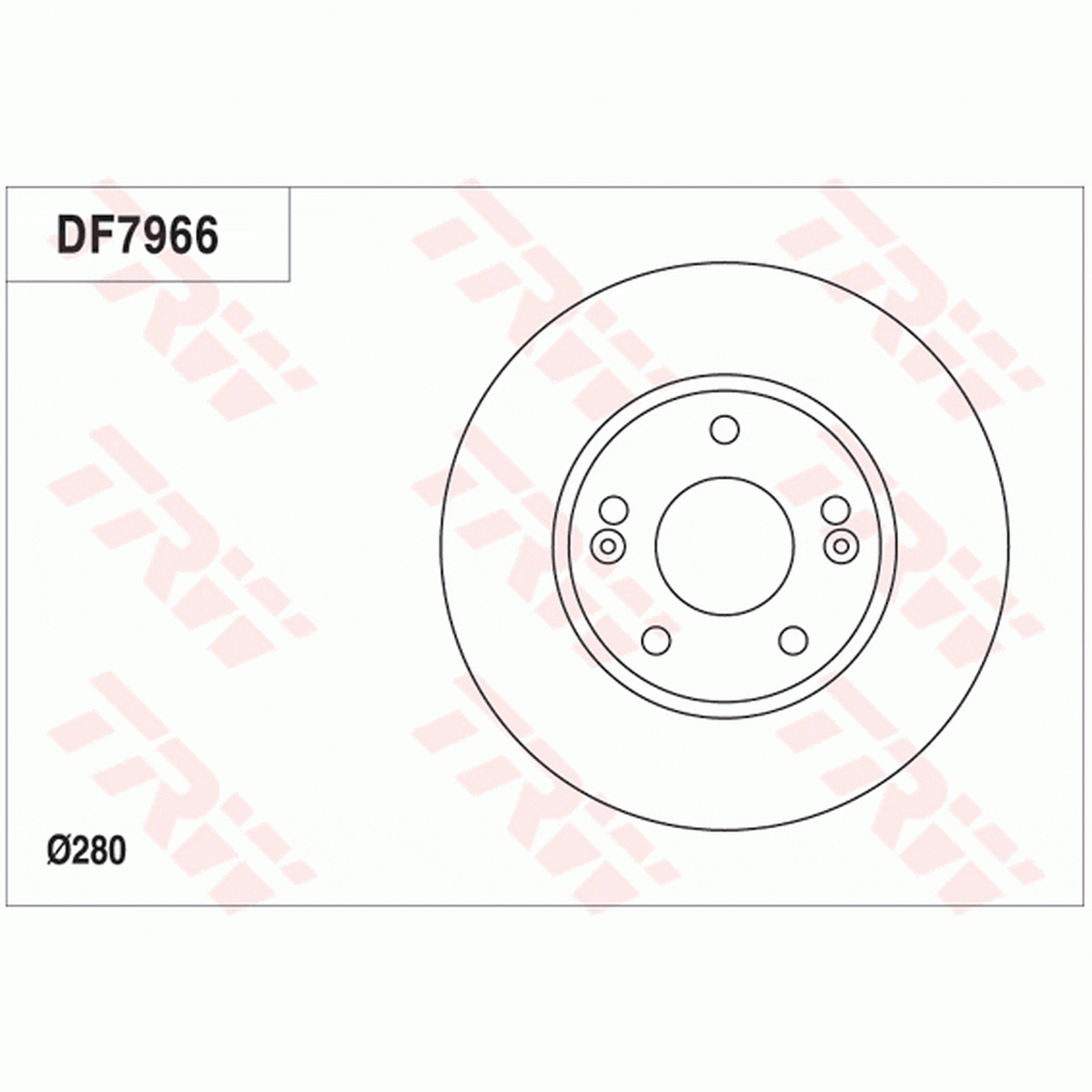 TRW Brake Rotor Pair 280mm Front DF7966S