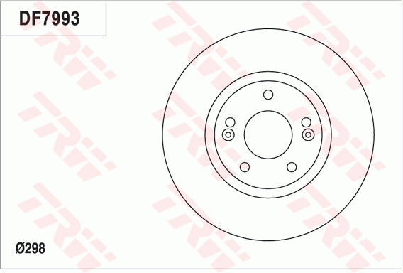 TRW Brake Rotor Pair 298mm Front DF7993S