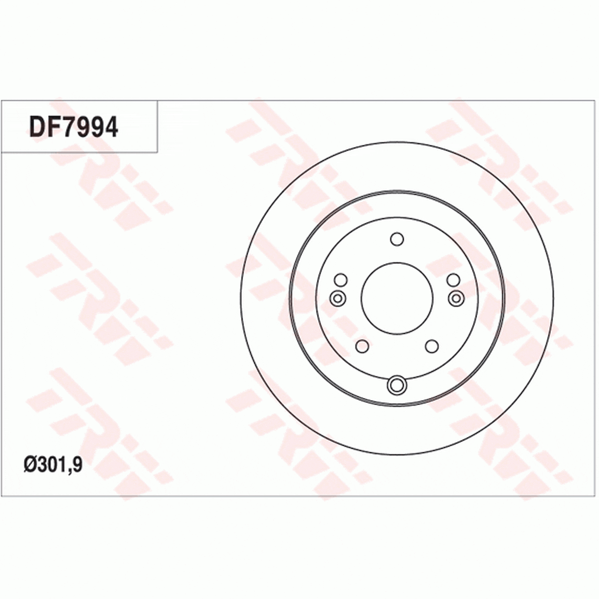 TRW Brake Rotor Single 301.9mm Rear DF7994S