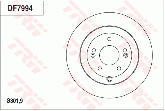TRW Brake Rotor Pair 301.9mm Rear DF7994S