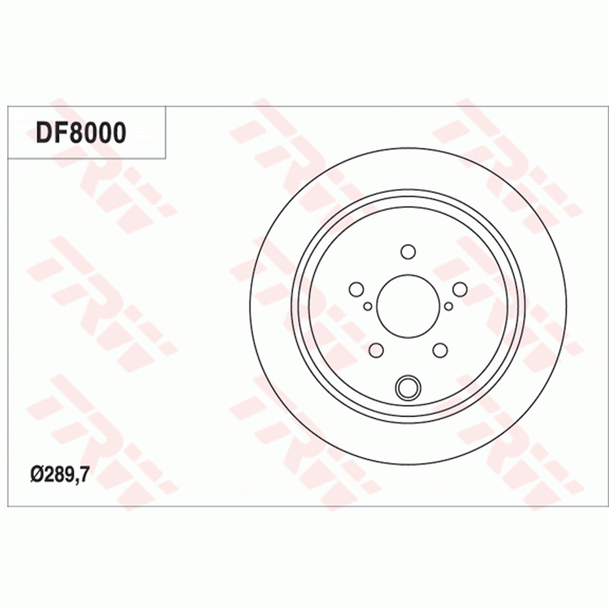 TRW Brake Rotor 289.7mm Rear DF8000S