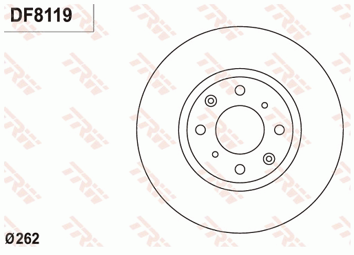 TRW Brake Rotor Pair 262mm Front DF8119S