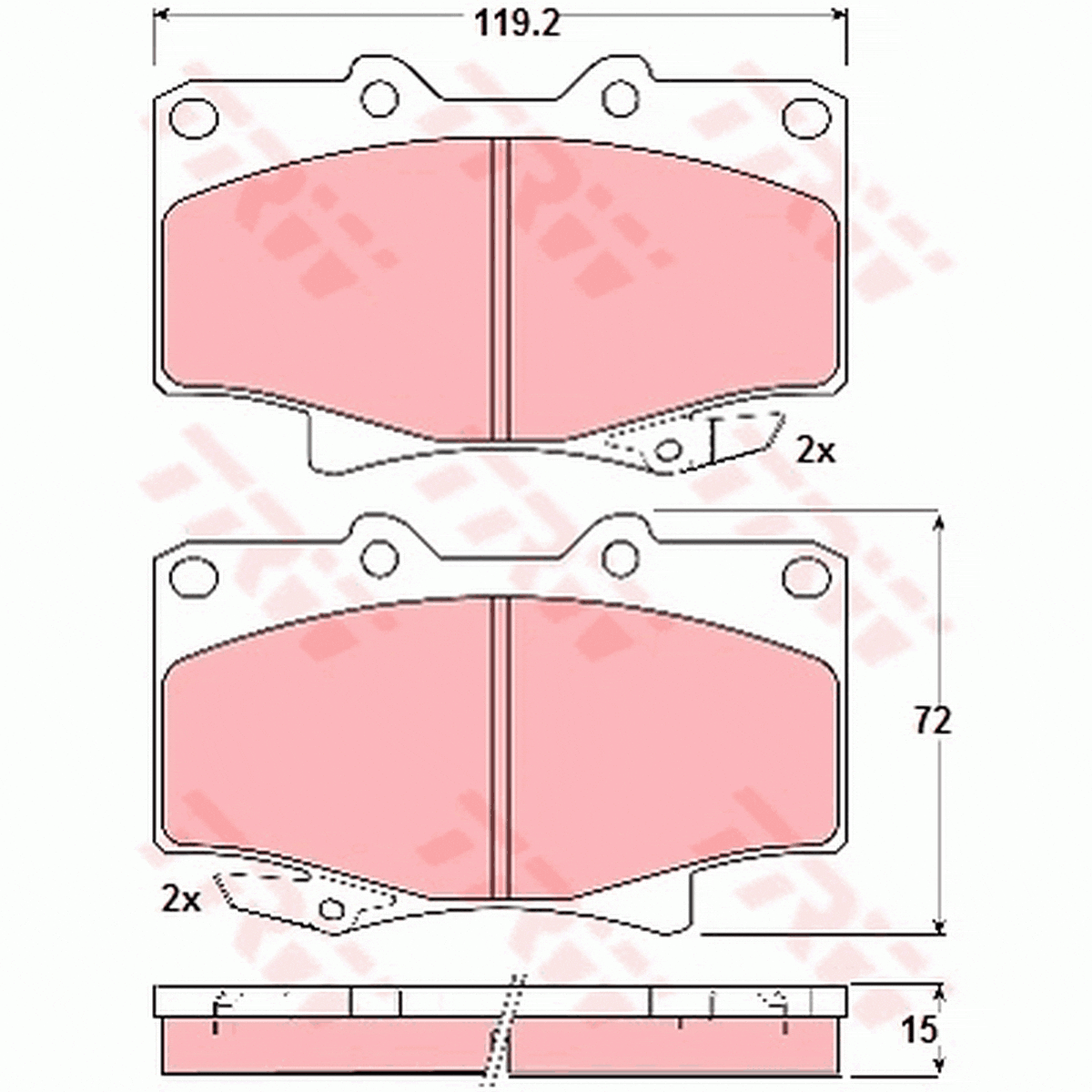 TRW DTEC Brake Pad Set Front GDB1154DT